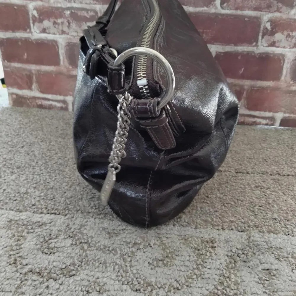 Coach Soho Large Hobo 12687 Deep Plum Purple Patent Leather Shoulder Bag Y2K - Picture 5 of 9